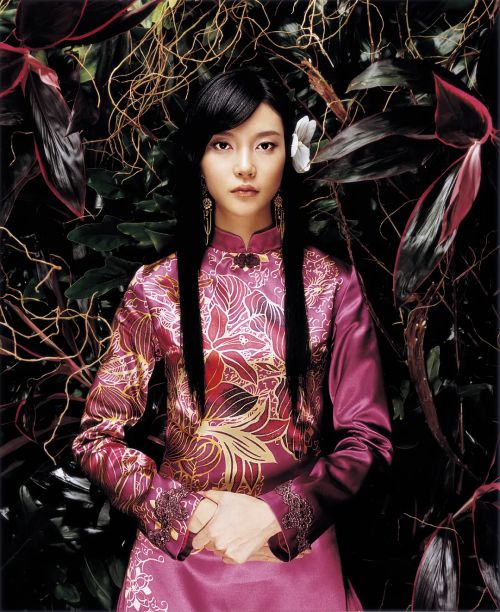 抽象画中的越南少女