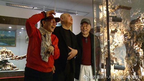 唐僧师徒四人故地重游，四位老艺术家参观紫檀博物馆