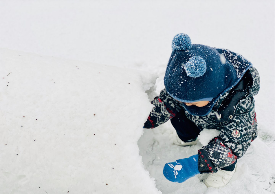 靳东妻子晒小儿子近照 戴毛绒帽子在雪地里玩耍萌翻了